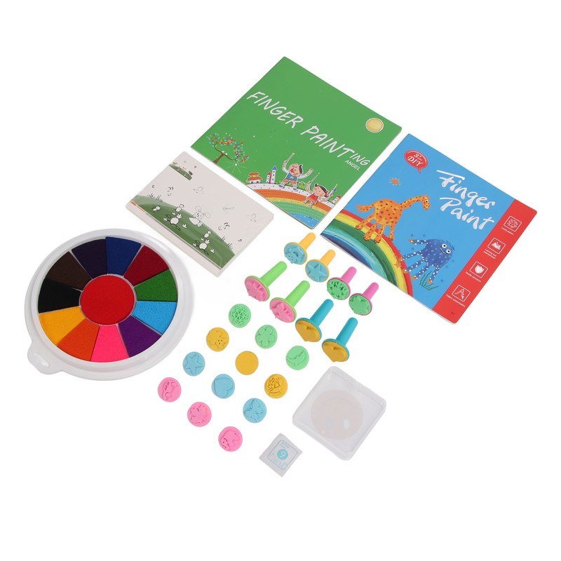 Finger Paint Kit Multi Colors Washable Funny DIY Crafts Finger