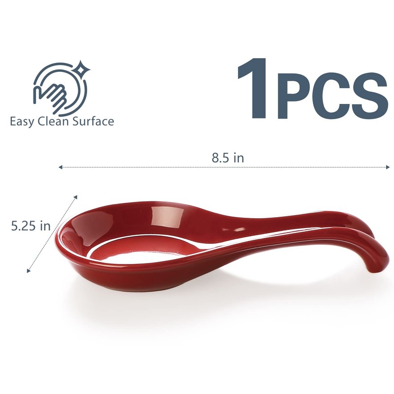 ONEMORE Ceramic Spoon Rest for Stove Top - Extra Wide