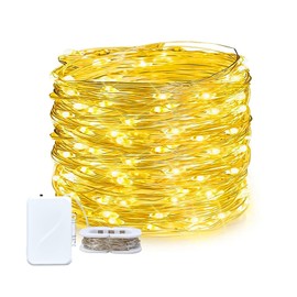 AIKEI Led Fairy Light Battery Operated, 50LED 16FT String Lights Copper Wire Starry Fairy Lights (Warm White, 1Pack)