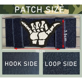 Shaka Hand Tactical Patches Embroidery Shaka Hand Badge Hook and Loop Emblem Patches Applique Shirts Caps Baseball Cap Clothing Backpack Jackets Uniforms Pack of 2