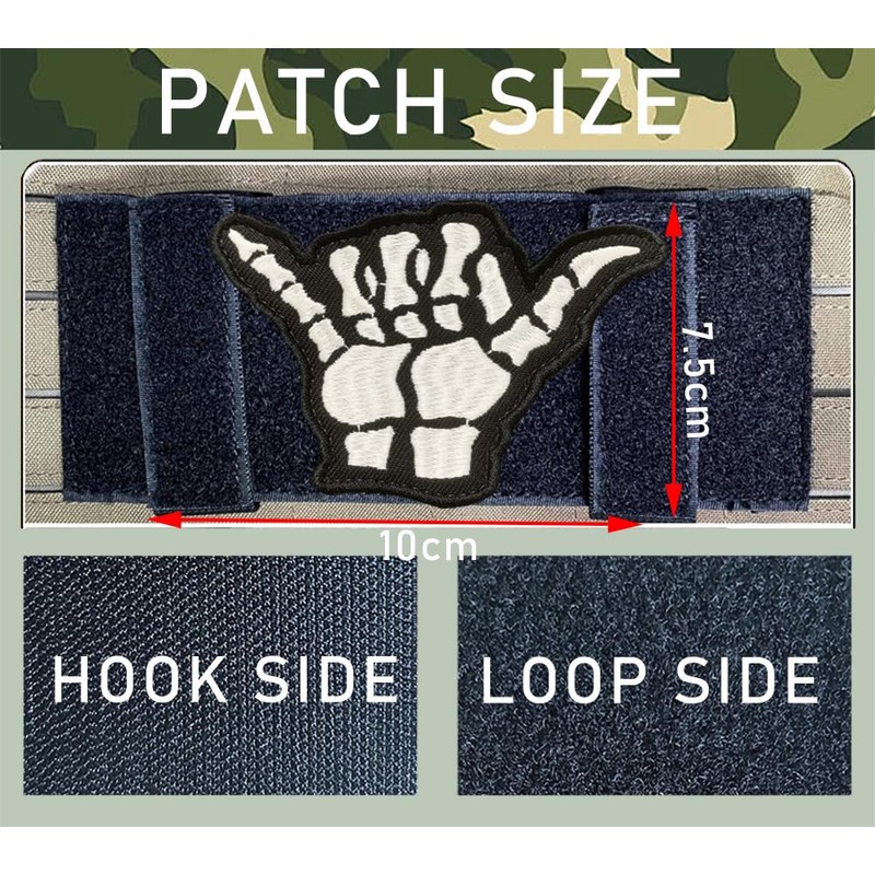 Shaka Hand Tactical Patches Embroidery Shaka Hand Badge Hook and