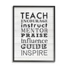 Stupell Industries Inspirational Teacher Classroom List Framed Giclee Art, Design