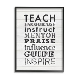 Stupell Industries Inspirational Teacher Classroom List Framed Giclee Art, Design by Lettered and Lined