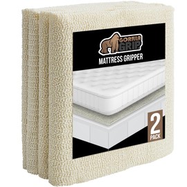 GORILLA GRIP Non Slip Mattress Gripper, Prevents Mattresses from Sliding and Holds Bed in Place, Pad Grips Beds, Sofa, Couch, Chair Cushions and Helps Keep Topper from Slipping, 2 Pack Pads, King