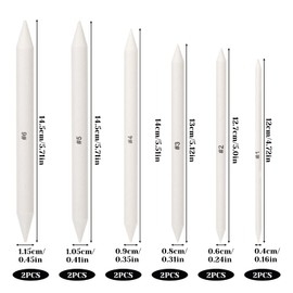 Blending Stump, 12 PCS Tortillions Blending Pencil Oil Pastel Blending Tools Shading Pencils Soft Paper Felts Sketch Blending Sticks for Artist Student Sketch Drawing Supplies (6 Sizes)