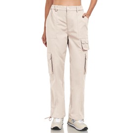 VEOBIKE Womens Camping Hiking Cargo Pants Lightweight Loose Walking Joggers Pants Cotton Lounge Pants Utility Button Pockets