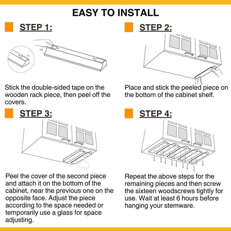 Rustic State Vigo 4 Sectional Adjustable Under Cabinet Mount Wood