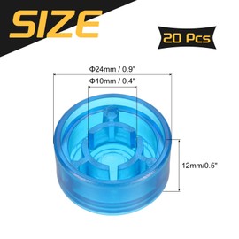 sourcing map 20 Pcs Footswitch Toppers Guitar Pedal Button Caps Plastic Footswitch Top Cover 3/8" for Guitar Effects Pedal Buttons, Blue