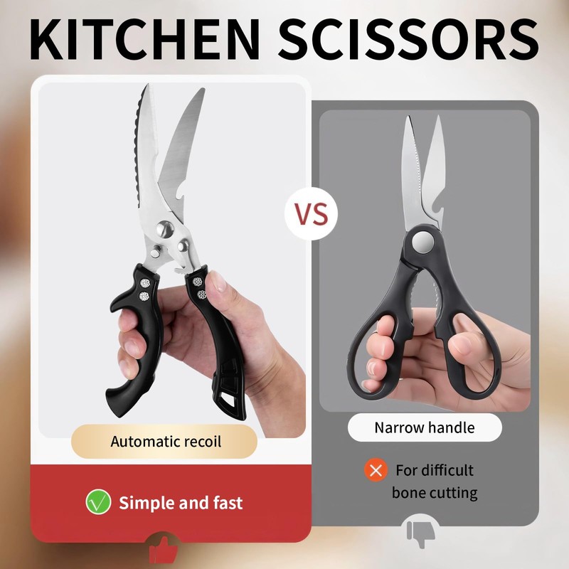 Heavy Duty Poultry Shears for Food: All Purpose Kitchen Scissors