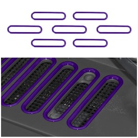 CheroCar Hood Vent Cover Cowl Panel Vent Cover Trim, ABS Exterior Accessories for 2007-2017 Jeep Wrangler JK JKU 2/4-Door,Purple