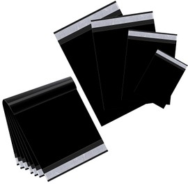 Outus 120 Pcs Poly Mailer Envelope 4 Sizes Shipping Bags Self Sealing Clasp Envelope Self Adhesive Tear Proof Mailing Envelopes (8 x 12 In, 10 x 14 In, 13 x 18 In, 15 x 20 In, Black)
