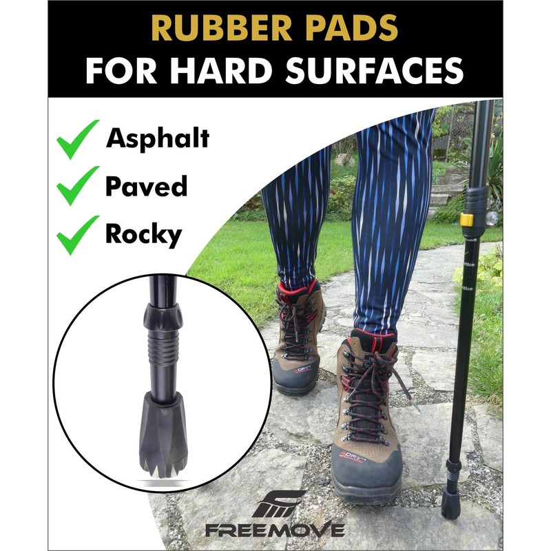 Trekking Poles Rubber Tips Replacements - 4 Pack Extra Durable