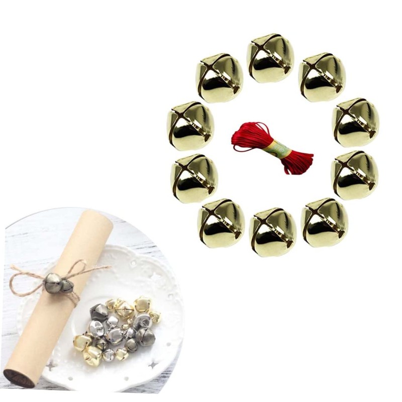 VILLFUL 20m Bell Red Rope Set 50pcs Jingle Bells Christmas