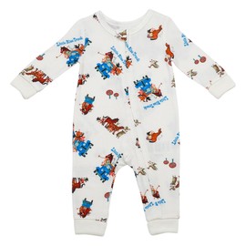 Baby Starters Little Blue Truck One Piece Zippered Coverall Pajamas (Brushed Jersey, Cream Print,12M)