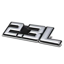 Auto Dynasty Metal Emblem Decal Logo Trim Badge 2.3L (Silver & Black)