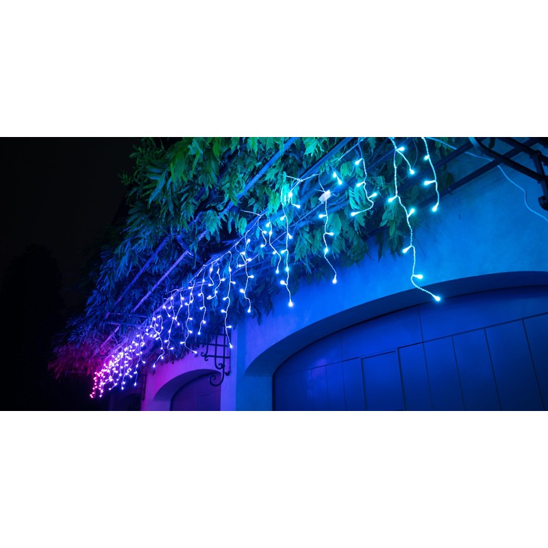 Twinkly Icicle 190 LED RGB+Bianco, Luci a Cascata LED Esterno
