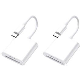 RANYUNSYZ 2Pcs White 2-in-1 High-Speed Type-C Phone Computer OTG Card Reader TF/SD Card, for Phone, Computer, Camera, Car Camera
