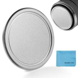 52mm Metal Lens Cap,Fotover Universal Metal Screw-in Lens Cap Cover Replacement for Canon Nikon Sony Pentax Olympus Fuji DSLR Camera + Microfiber Cleaning Cloth,Silver
