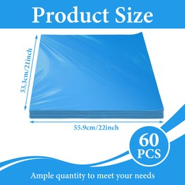 60pcs Disposable Meat Lug Liners,Plastic Liners, 21" x 22" (Blue)