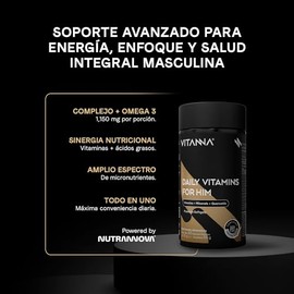 Multivitamínico para Hombre en Softgel con Vitaminas A, Complejo B, C, D3 y Minerales | Apoyo Energía y Bienestar Diario | 60 Cápsulas | Suministro pa