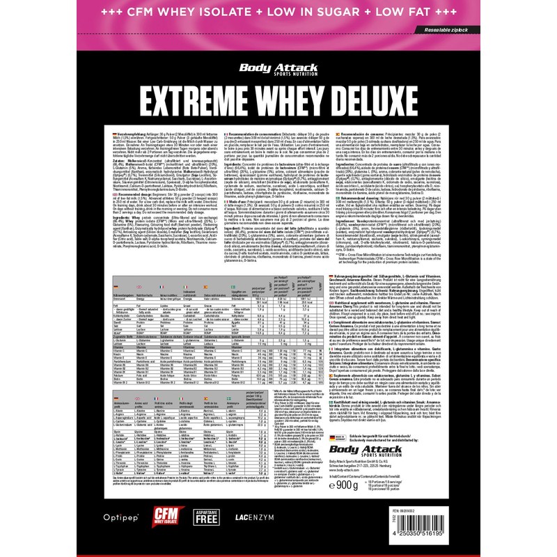 Body Attack Extreme Whey Deluxe 23640 900 g