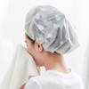 Waterproof Shower Cap and Headband Set Shower Cap Blue 8ea