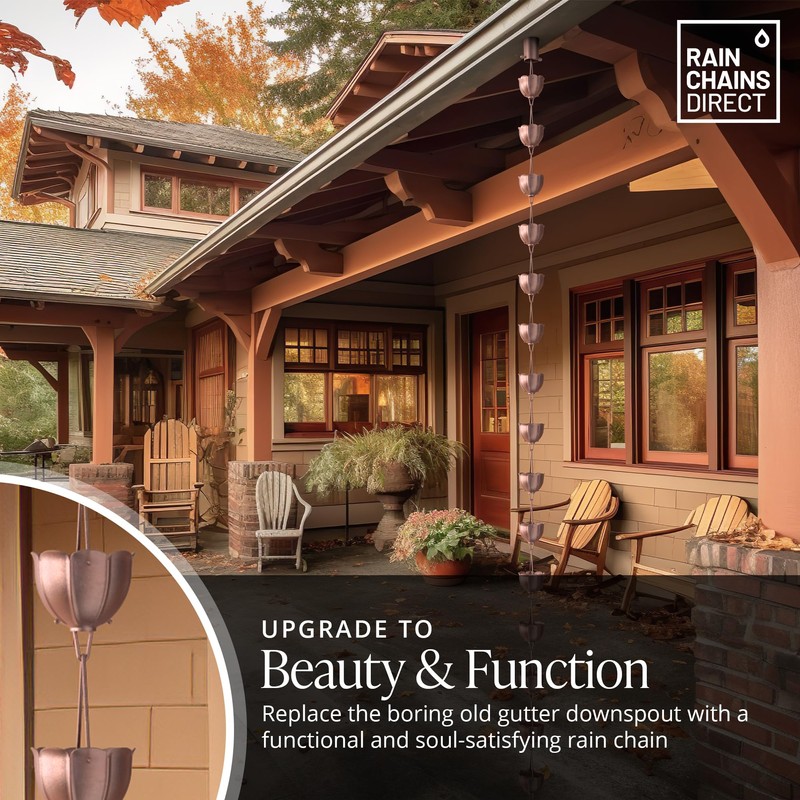 Rain Chains Direct - Square Link Rain Chain - 8.5