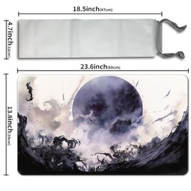 MPLR BOARD GAME Board Game MTG Play Mats + Free Waterproof Bag, Stitched Edges, Smooth Rubber Surface, MTG PlayMat with Zones (An Original Black Lotus Playmat) (Damnation - No Zone)