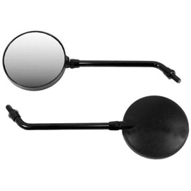 Emgo 20-29610 Black Satin Finish Left/Right Z1 Long Stem Replacement Mirror