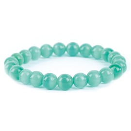 PZTIIY Crystal Bracelet - Natural Energy Crystal Bracelet for Men and Women (ZLY-Lake blue cat eyes)