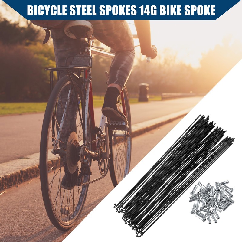 Hihaha Bicycle Steel Spokes 14G Bike Spoke 220mm Length with