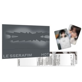 LE SSERAFIM - 5º mini álbum [caliente] (Weverse Albums Ver.B) caja exterior + tarjeta fotográfica A + tarjeta fotográfica B + guía de usuario+ 2 insignias de pines + 4 tarjetas fotográficas