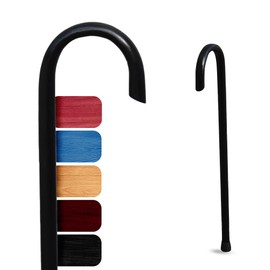 Cane Masters Handmade Wooden Classic American Walking Cane | Highly Durable American Hickory Wood Walking Cane | Ergonomic Handle and Body Grip, Anti-Slip Rubber Tip Wood (Black, 36")