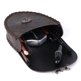 HiiFeuer Medieval Faux Leather Belt with Viking Waist Bag,Renaissance LARP Cosplay Costume Accessory for Ren Faire(Brown A)
