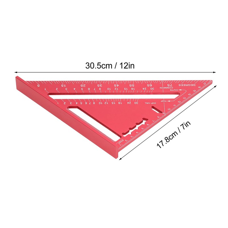 Woodworking Triangle Aluminium Alloy Electrophoresis Paint Clear Scale Carpenter's Angle