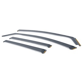 IKON MOTORSPORTS, Window Visors Compatible with 2021-2024 Volkswagen ID.4, in Channel Smoke Acrylic Shade Rain Sun Guards Wind Vent Air Deflector, 2022 2023