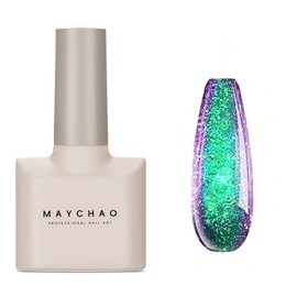 MAYCHAO 15ML Chameleon Gel Nail Polish 1Pc Green to Purple Nail Polish Soak Off UV LED Nail Gel Polish Nail Art Starter Manicure Salon DIY at Home, 0.5 OZ