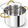 MICHELANGELO Stainless Steel Stock Pot - 8 Quart With Lid,