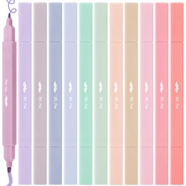 Mr. Pen- Dual Tip Aesthetic Highlighters, 12 Pack, Chisel & Fine Tips, Joyful Earth, Cute Highlighters Assorted Colors, Cute Highlighters for School Highlighters, Highlighter Set, Pastel Highlighters