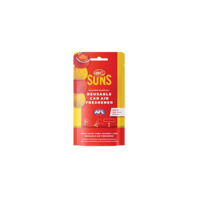 Roadtrip Essential Gold Coast Suns Reusable Car Air Freshener Set