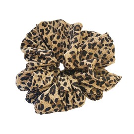 Hair Bobbles Large Scrunchies Hair Scrunchies Soft Elastic Silk Premium Satin Hair Bobbles Oversized Ladies Girls Satin Hair Accessories for Girls and Women, Beige with Leopard Print