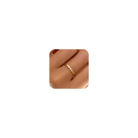 AIBELOPY Heart Rings for Women 14K Gold Plated 925 Sterling Silver Ring Dainty Engagement Ring Promise Rings for Her Jewelry (Gold, 7)