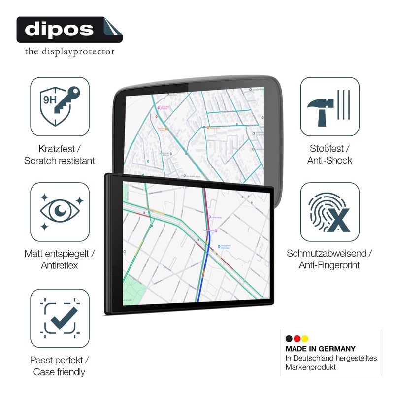 dipos I 2x Screen Protector 9H Matte Compatible with Garmin