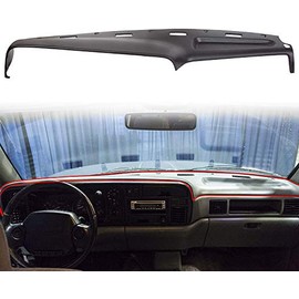 HECASA Dash Cover Dashboard Cap Overlay Compatible with 1994-1997 Dodge Ram 1500 2500 3500 Molded Black(Cover ONLY!! NOT A Replacement!!!)