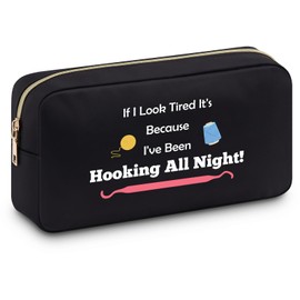 Crochet Gifts for Crochet Lovers Makeup Bag Crochet Knitting Gifts for Women Crochet Gifts for Crochet Lovers Knitting Gift for Crochet Beginner Friends Crocheters Accessories Cosmetic Bag