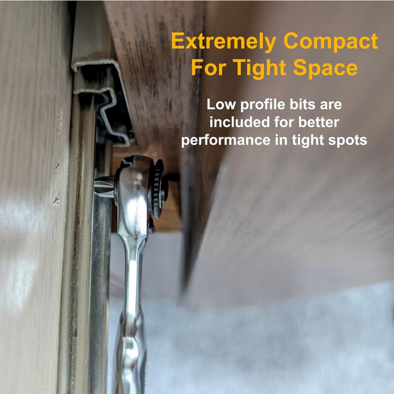 CONQUER 22pc 1/4 Ultra Low Profile Mini Ratchet Close Quarter