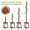 BMOSU Coat Rack freestanding Stand with 2 Shelves Bamboo Wooden