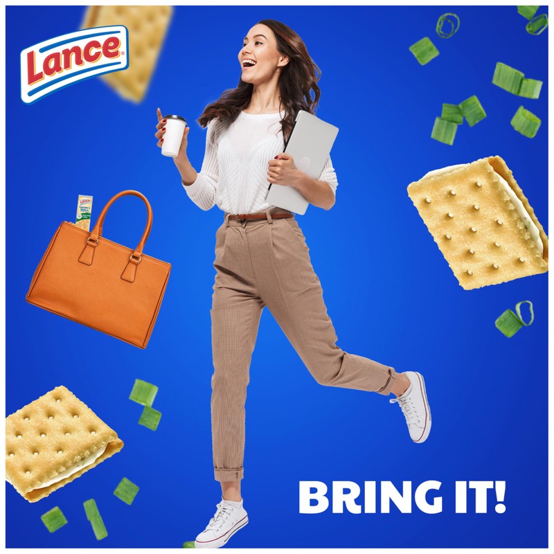 Lance Sandwich Crackers, Captain's Wafers Cream Cheese and Chives, 10