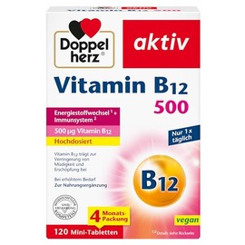 Doppelherz Vitamin B12 500 | High dose with 500 μg vitamin B12 per tablet - 120 mini tablets