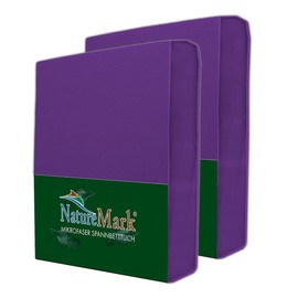 NatureMark 2 Pack Microfibre Fitted Sheet, Double Pack in Many Sizes and Colours Brand Quality Oeko-Tex Standard 100